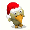 Pollo con gorro de Navidad