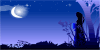 Luna y mujer en la noche